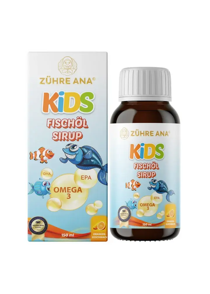 Zühre Ana Kids Fiskoljesirap med Apelsinsmak (150 ml)